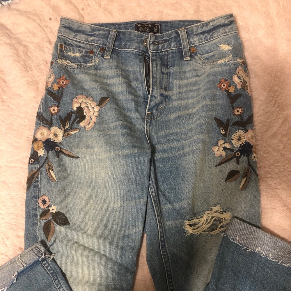 Abercrombie and Fitch Floral Jeans
